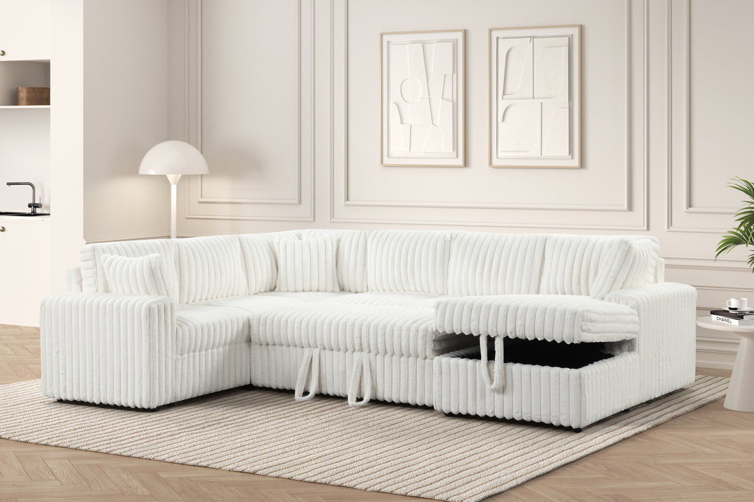The Haven Sleeper Sectional in Ivory