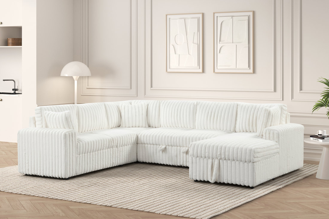 The Haven Sleeper Sectional in Ivory