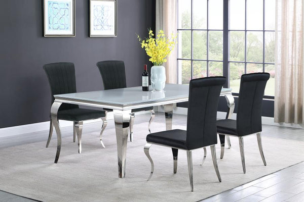 Carone White Table 5 PC Height Dining Set