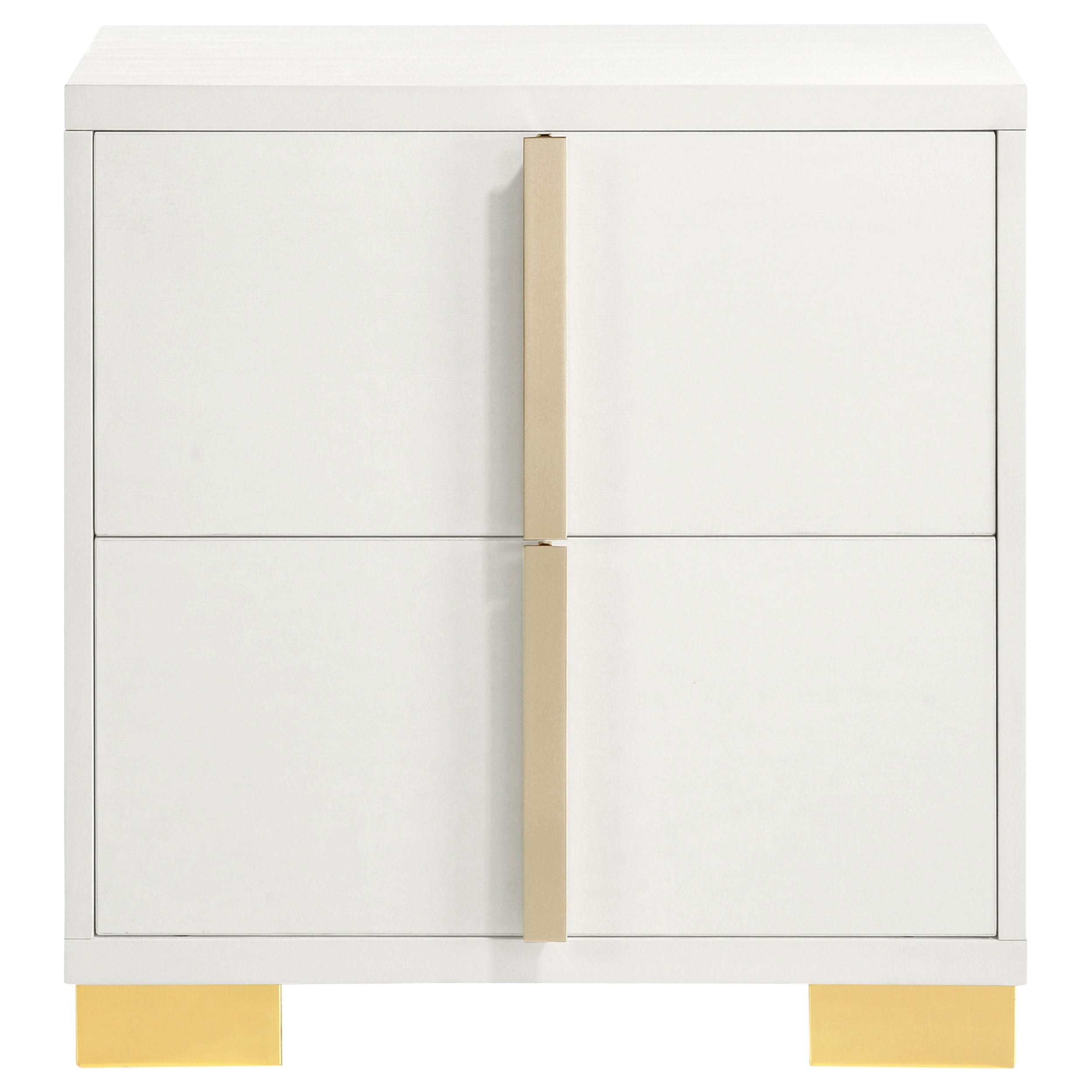 Marceline White & Gold Nightstand