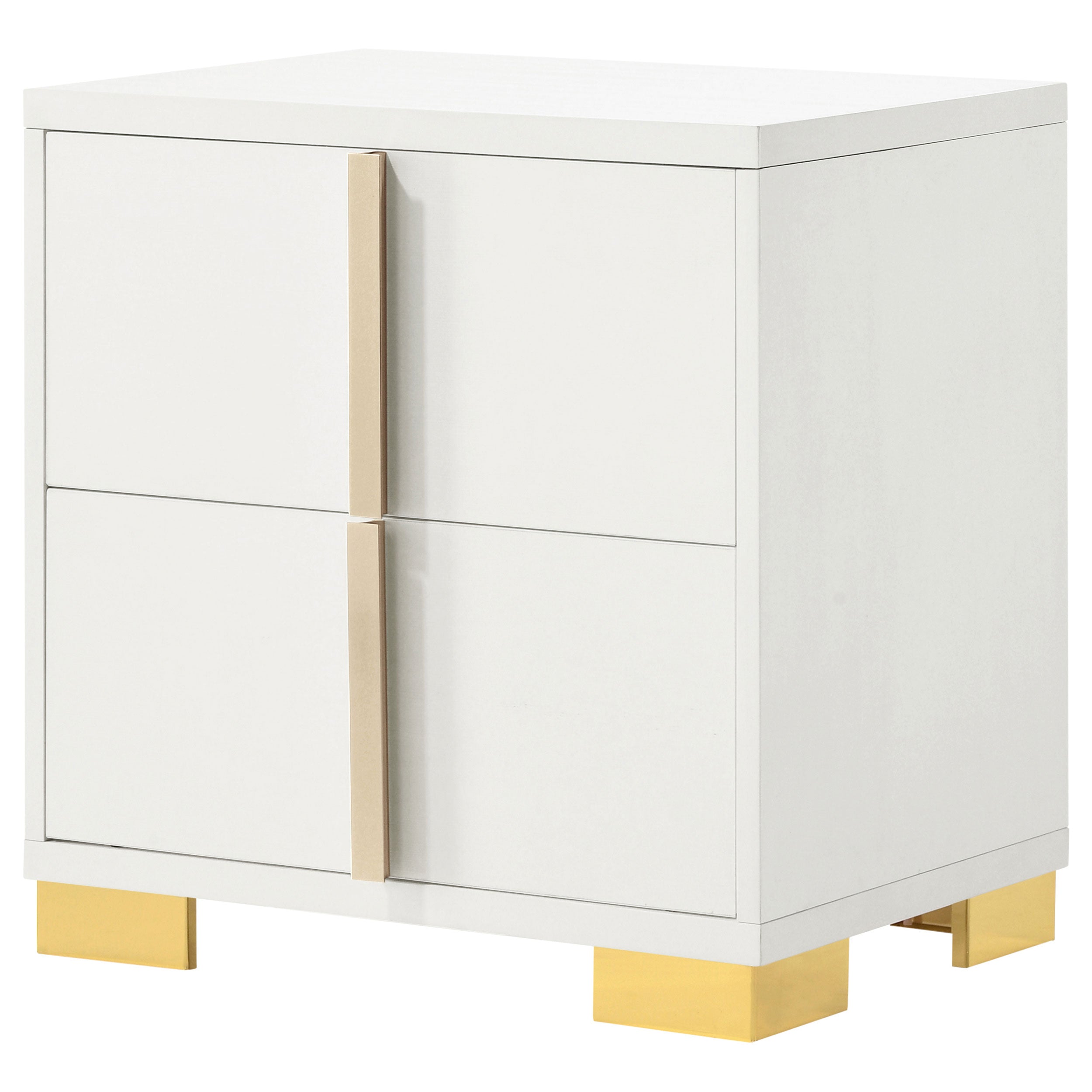 Marceline White & Gold Nightstand