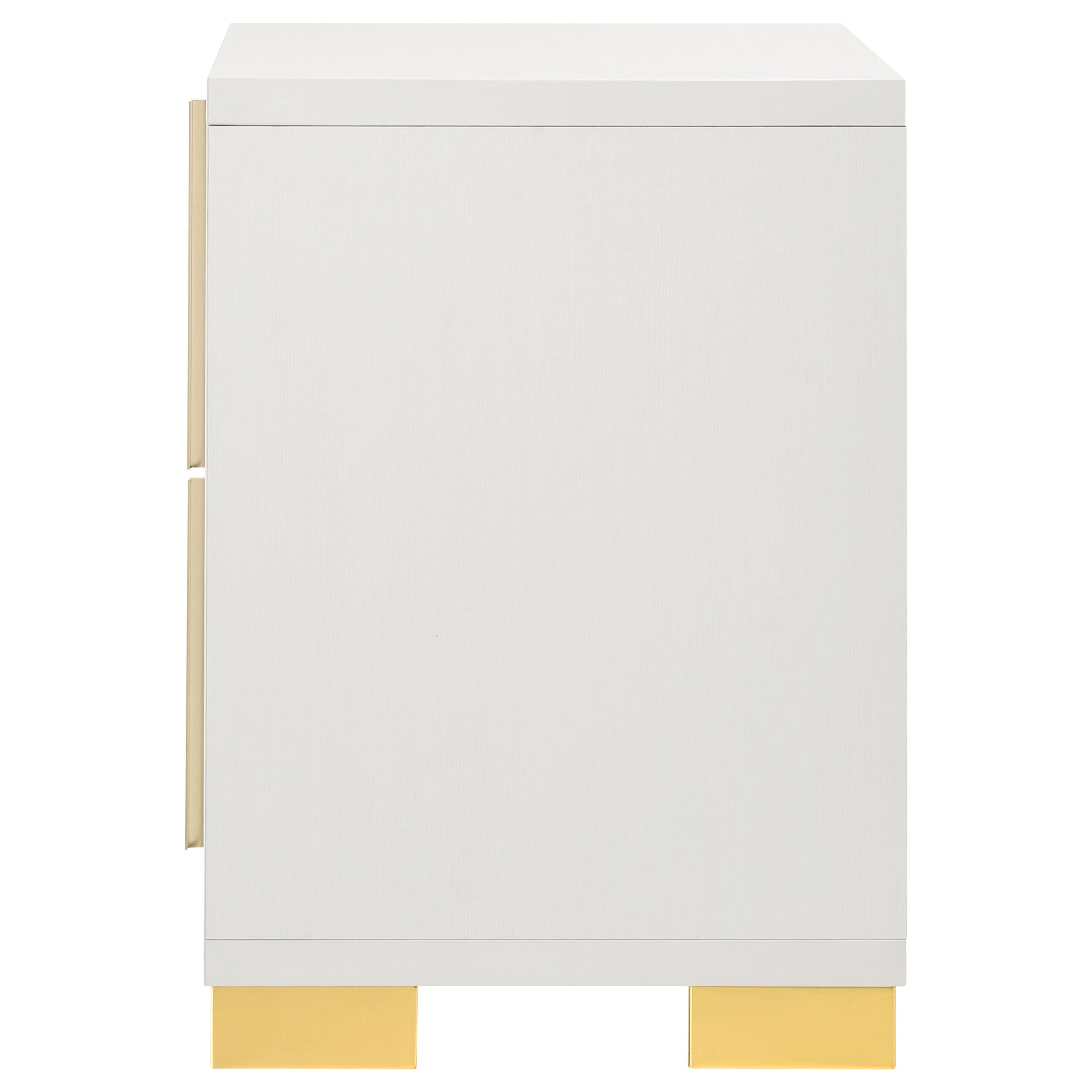Marceline White & Gold Nightstand