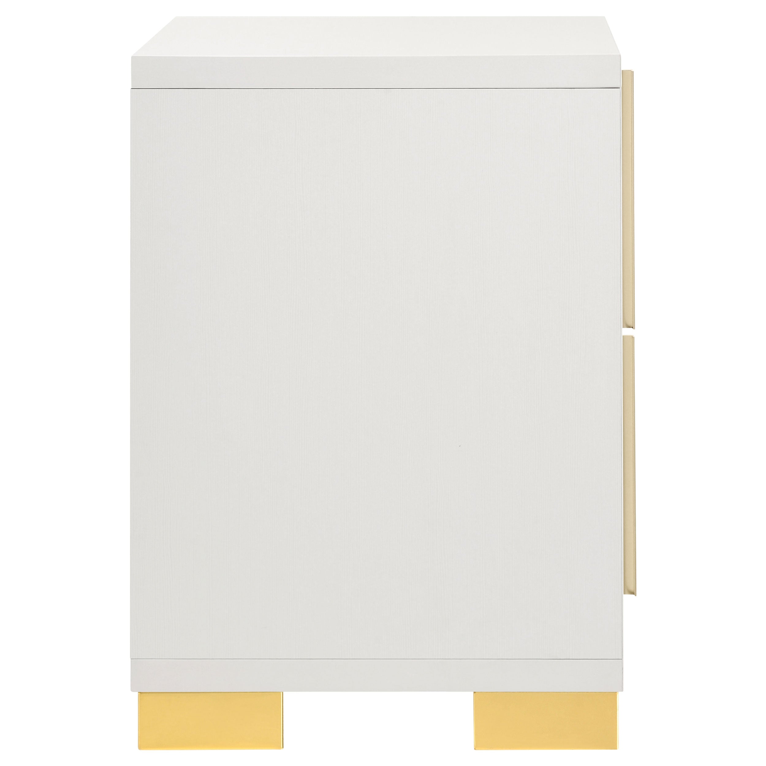 Marceline White & Gold Nightstand