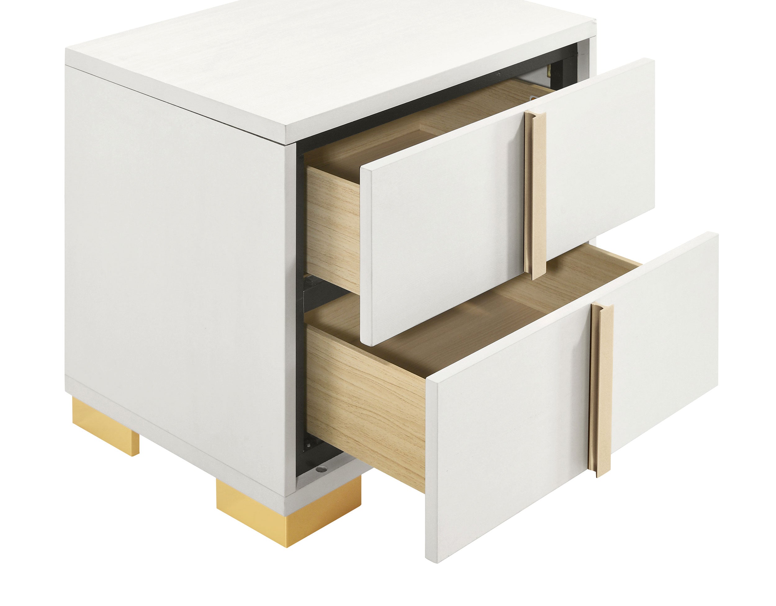 Marceline White & Gold Nightstand
