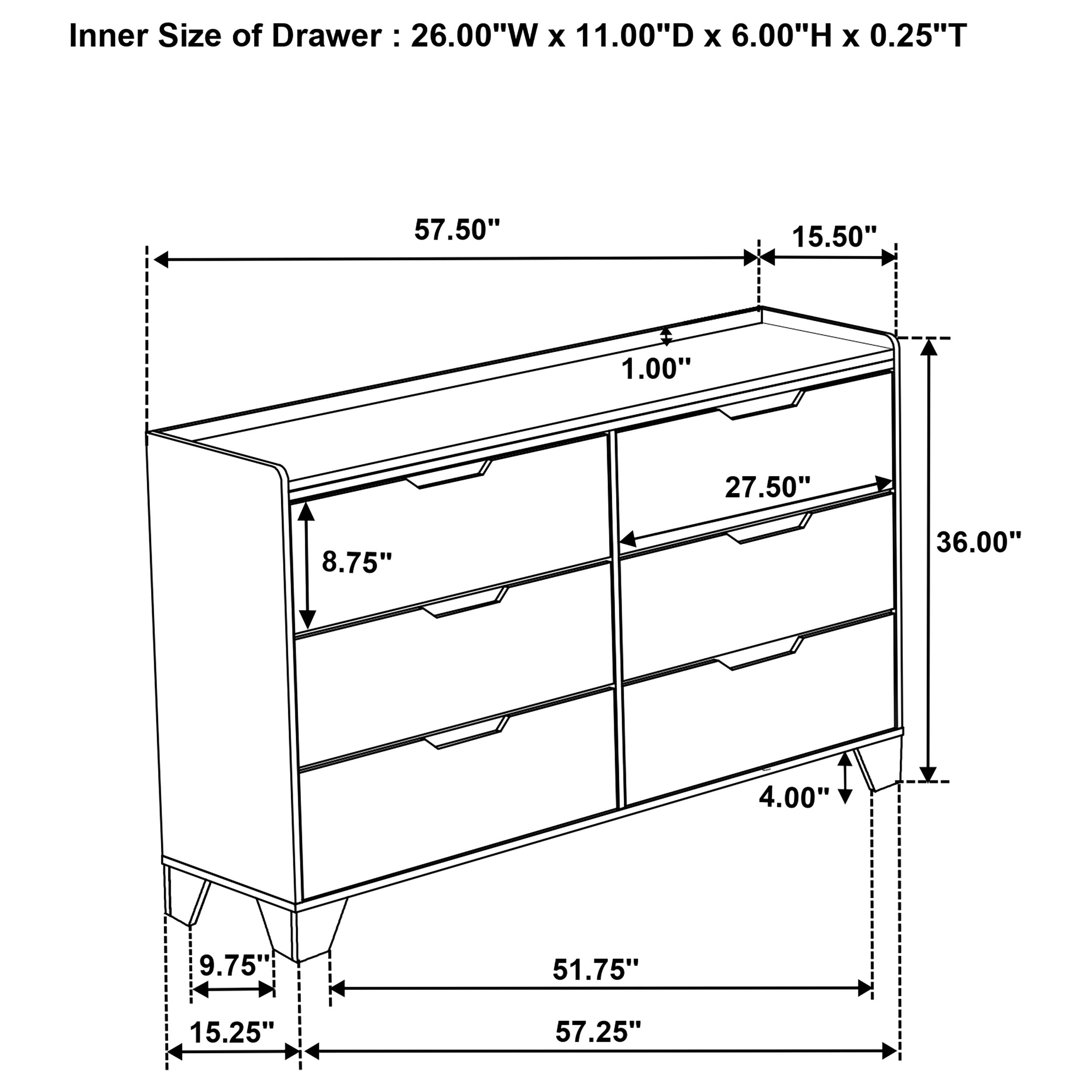 Henderson Medium Oak Dresser with Mirror, Chest, Nightstand and Mirror