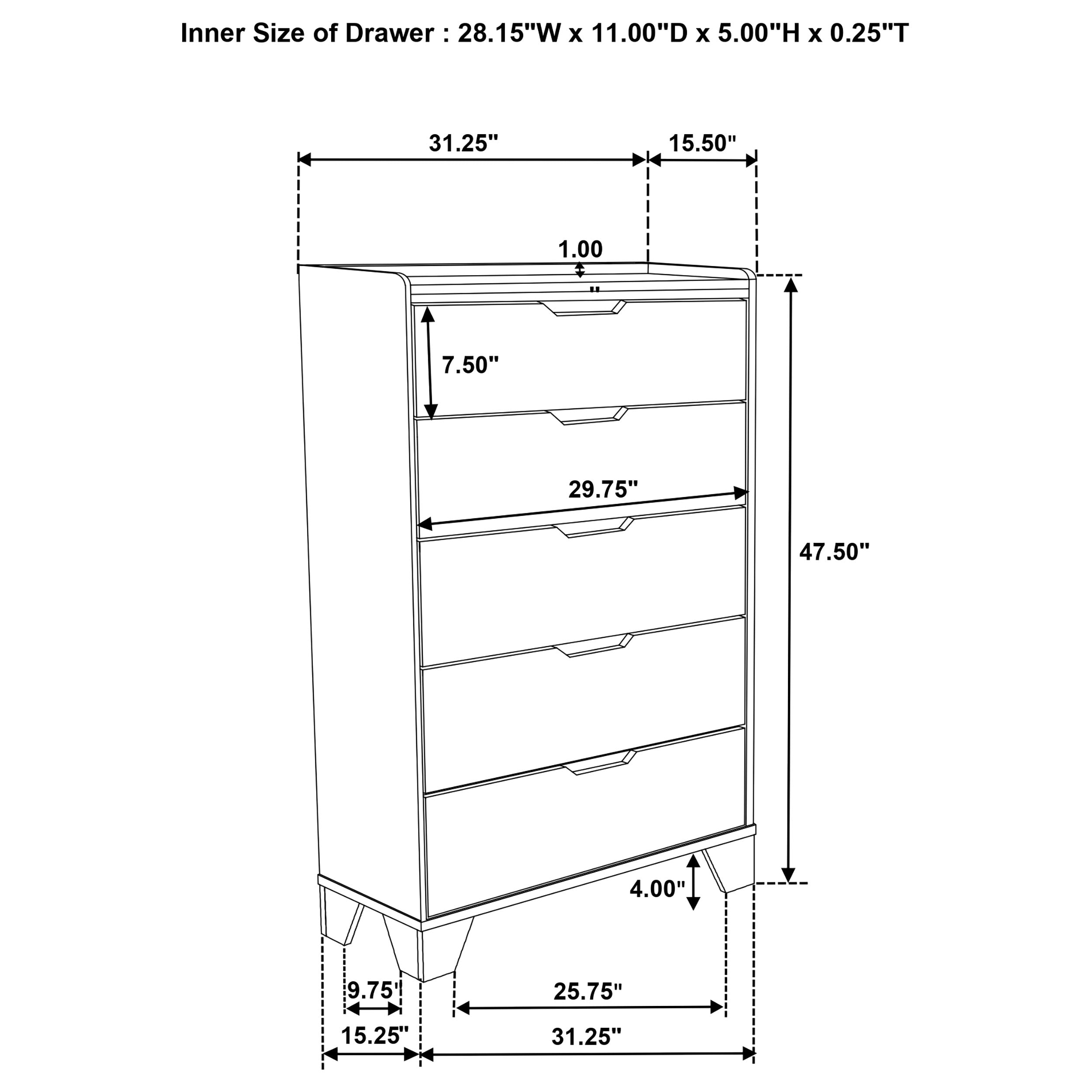 Henderson Medium Oak Dresser with Mirror, Chest, Nightstand and Mirror