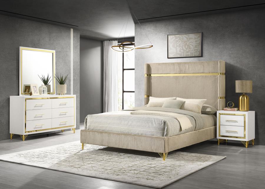 Lucia Bedroom Set - Beige and White