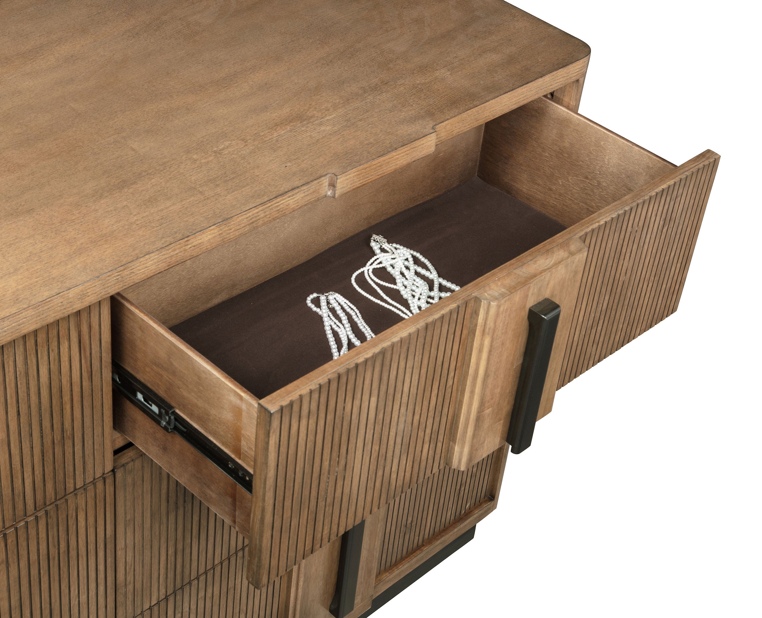 Terrace Ash Brown Dresser with Mirror, Chest, Nightstand