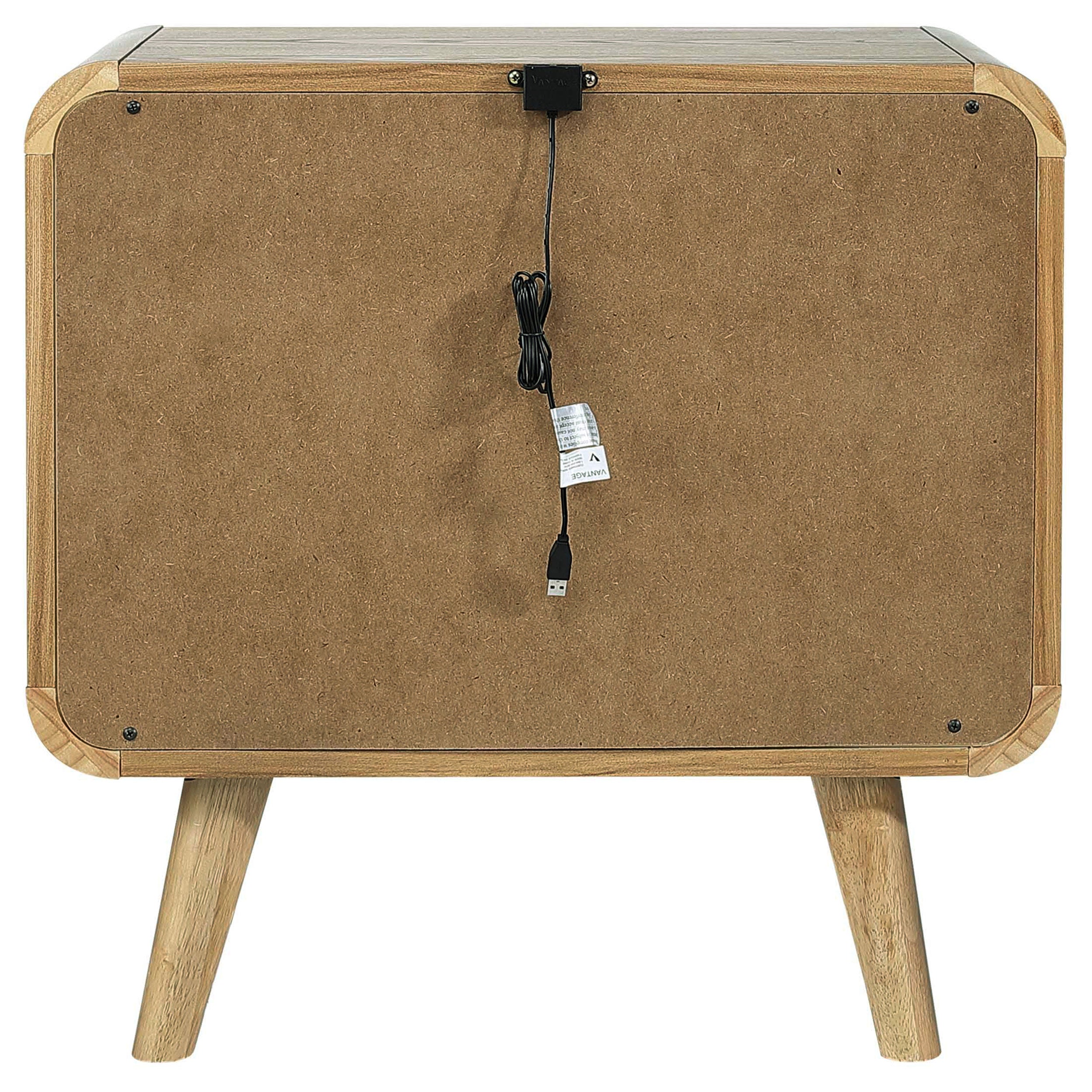 Robyn Light Ash Dresser with Mirror, Chest, Nightstand and Mirror with Natural