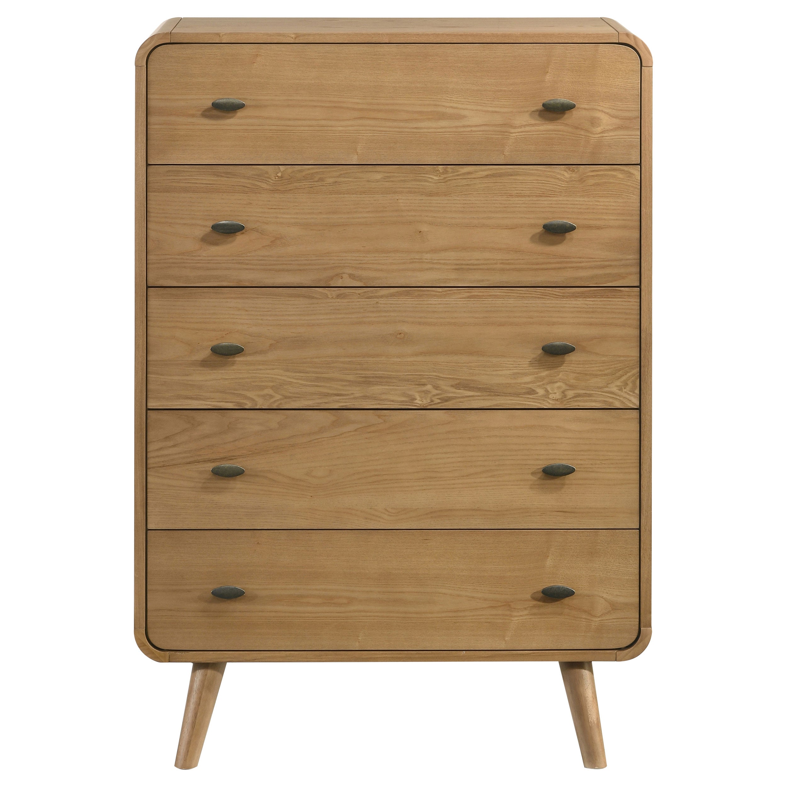 Robyn Light Ash Dresser with Mirror, Chest, Nightstand and Mirror with Natural