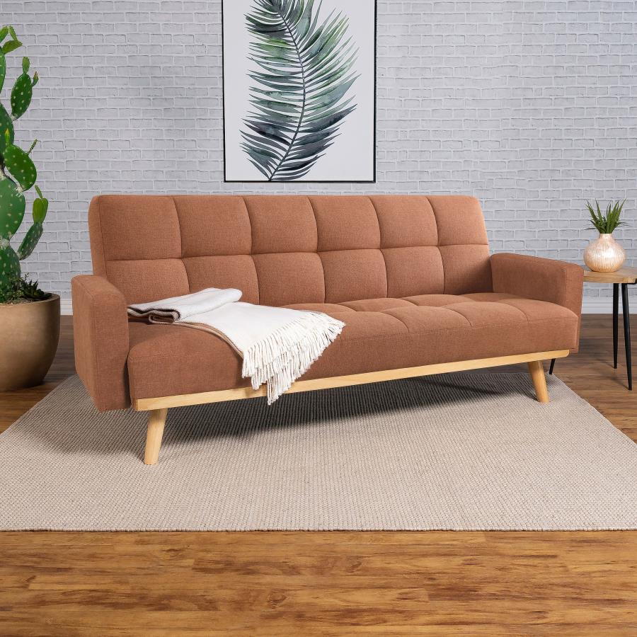Orange Linen Sleeper Sofa