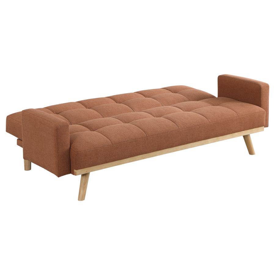 Orange Linen Sleeper Sofa