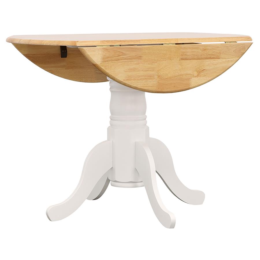 Round 40-inch Drop Leaf Extension Dining Table White