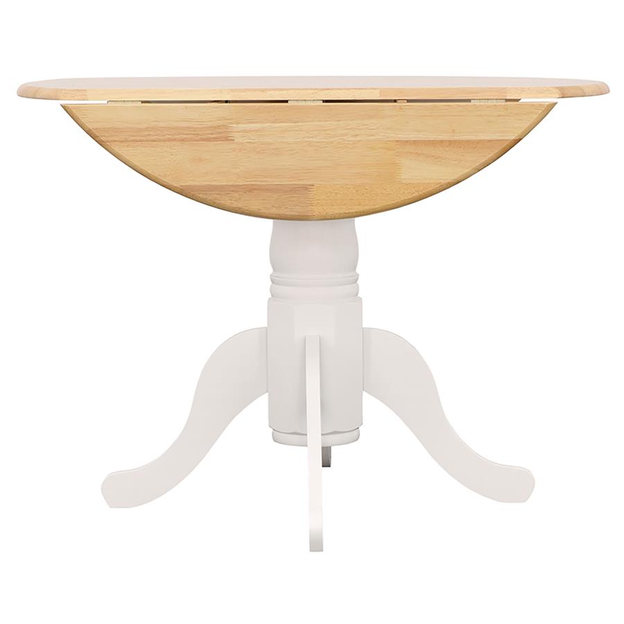 Round 40-inch Drop Leaf Extension Dining Table White