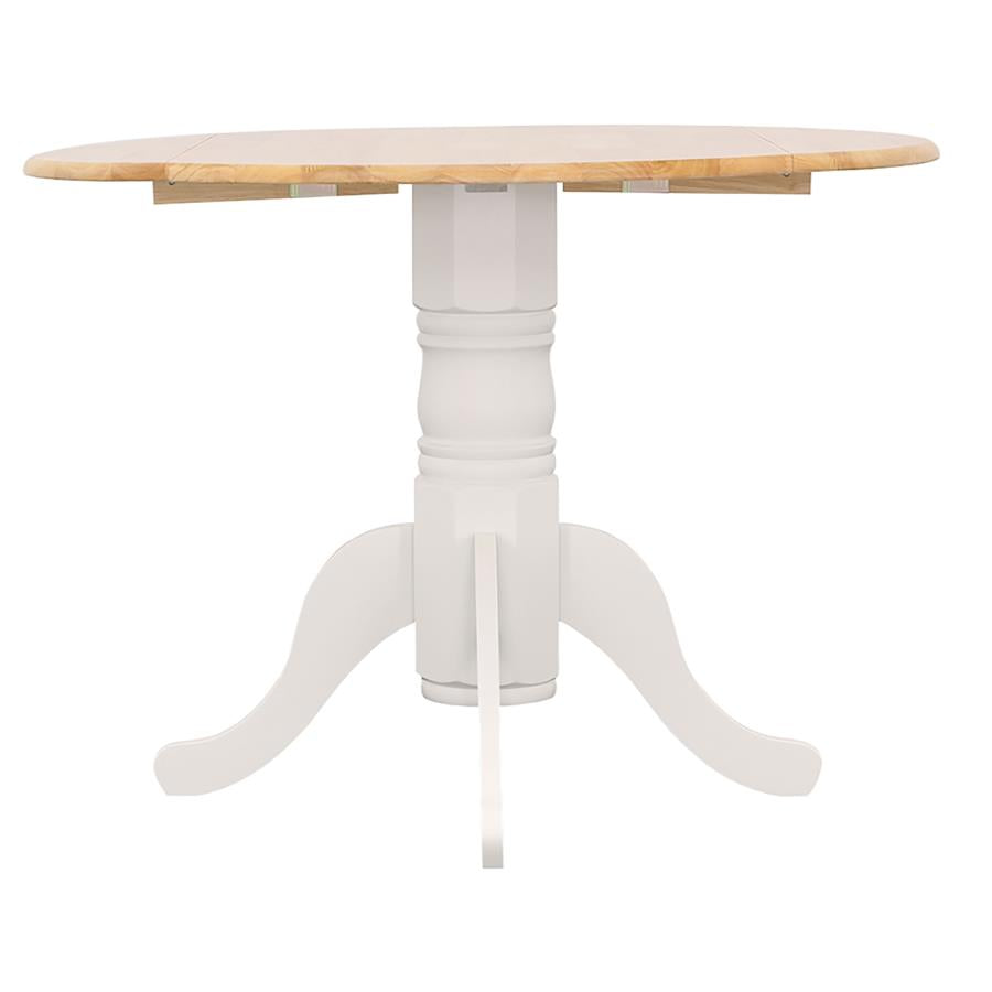 Round 40-inch Drop Leaf Extension Dining Table White
