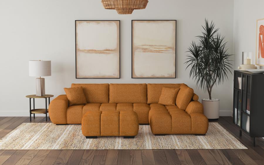 The Soho Sectional – Ember (Dark Orange)