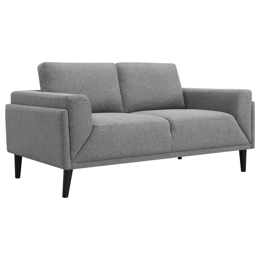 Rilynn 2-piece Upholstered Track Arm Sofa Set Grey