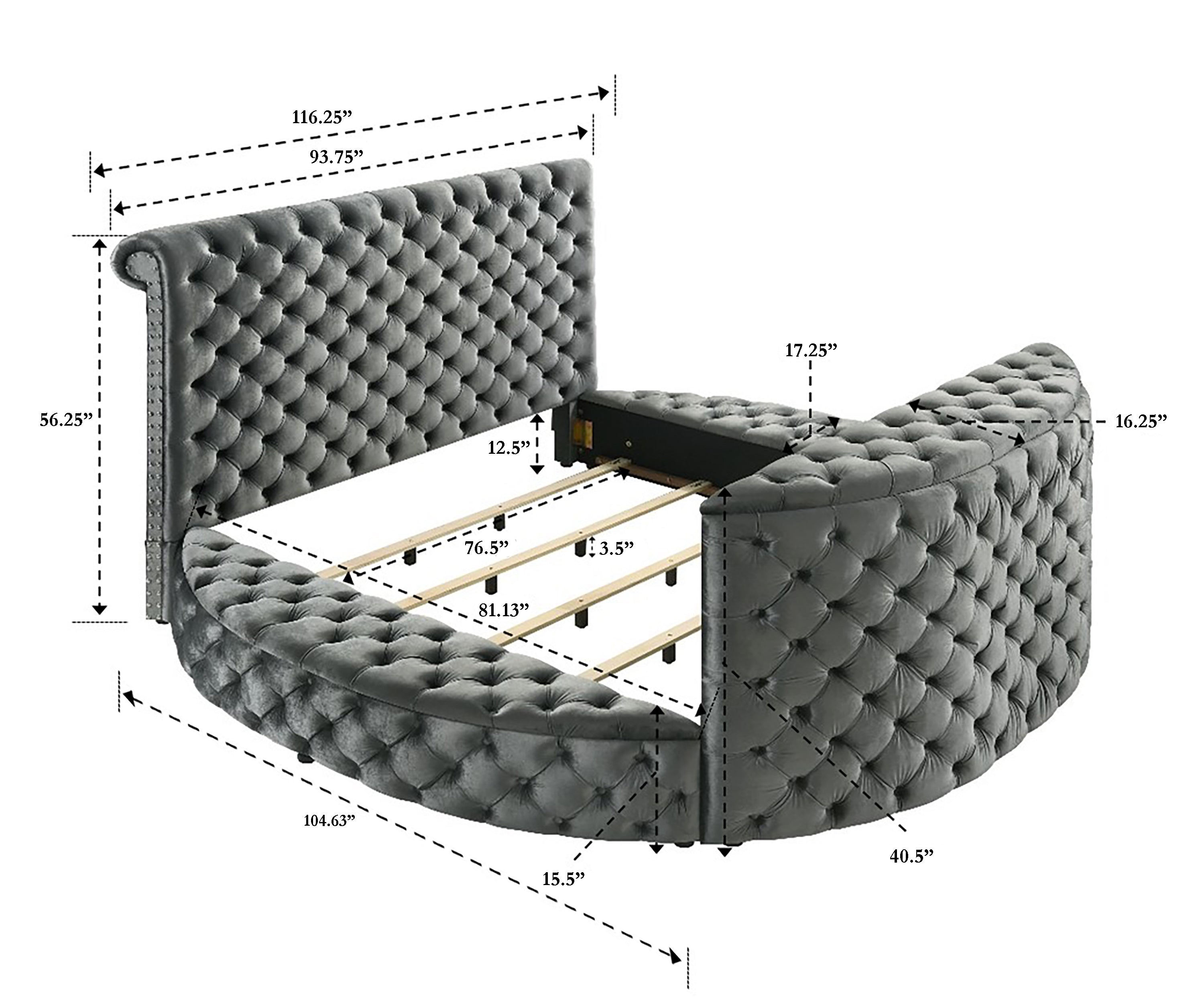 The Voltare Futuristic Bed - Grey