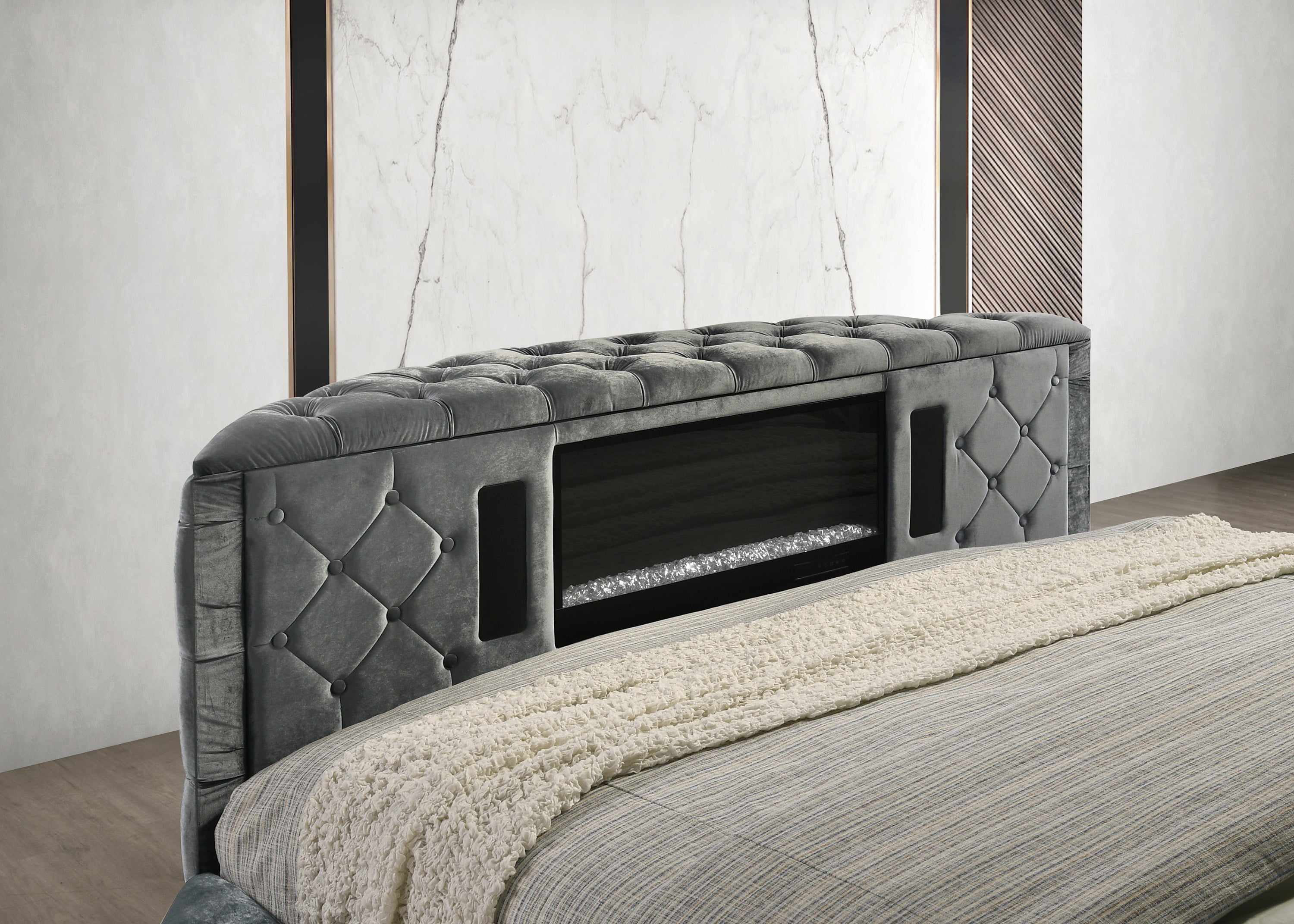 The Voltare Futuristic Bed - Grey