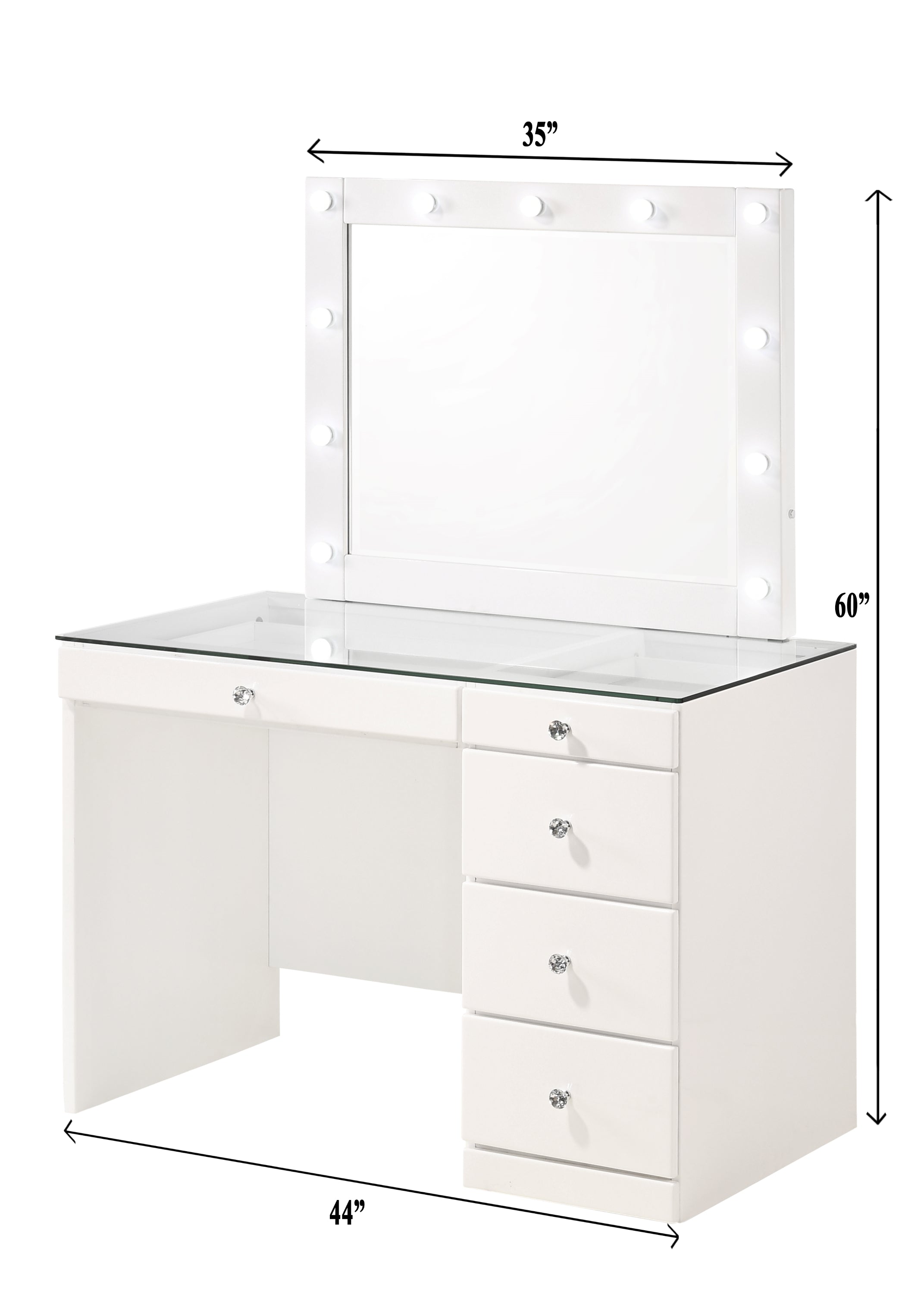 Morgan Glam Vanity High-Gloss White