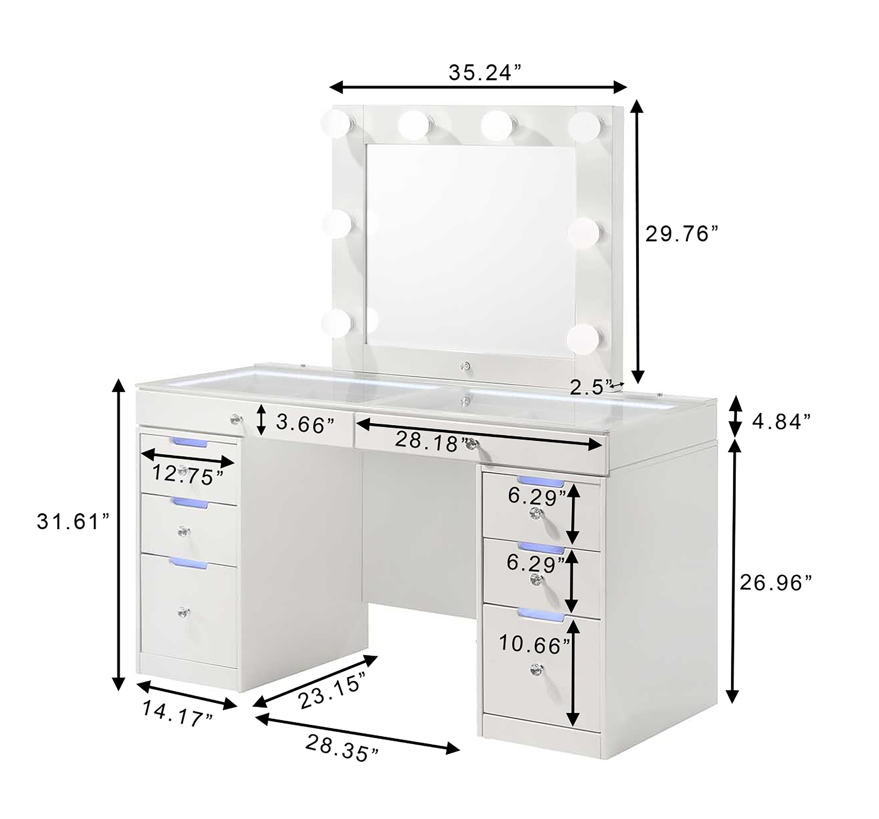 LUXO Vanity Set – White