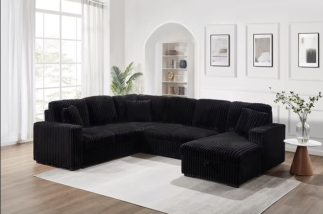 The Haven Sleeper Sectional – Black