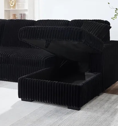 The Haven Sleeper Sectional – Black