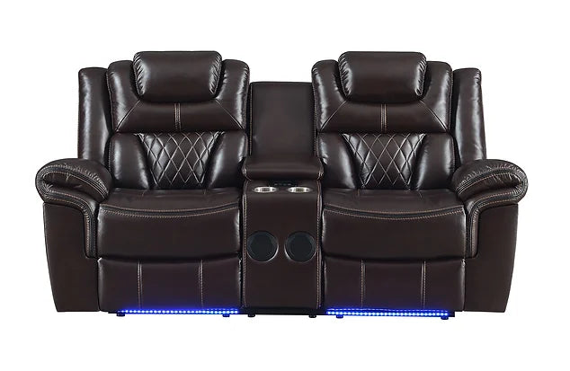 Party Time 3Pcs Brown Recliner Set
