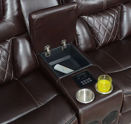 Party Time 3Pcs Brown Recliner Set