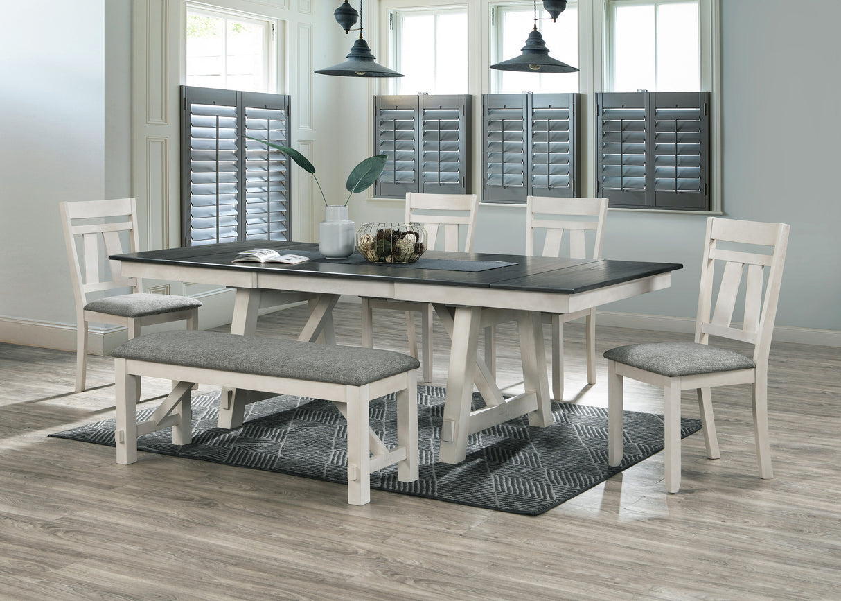 Maribelle Chalk Grey Table Height 5-Piece Dining Set