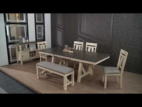 Maribelle Chalk Grey Table Height 5-Piece Dining Set