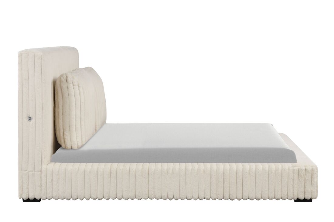 Lauren Beige Platform Bed (w/ USB PORTS)