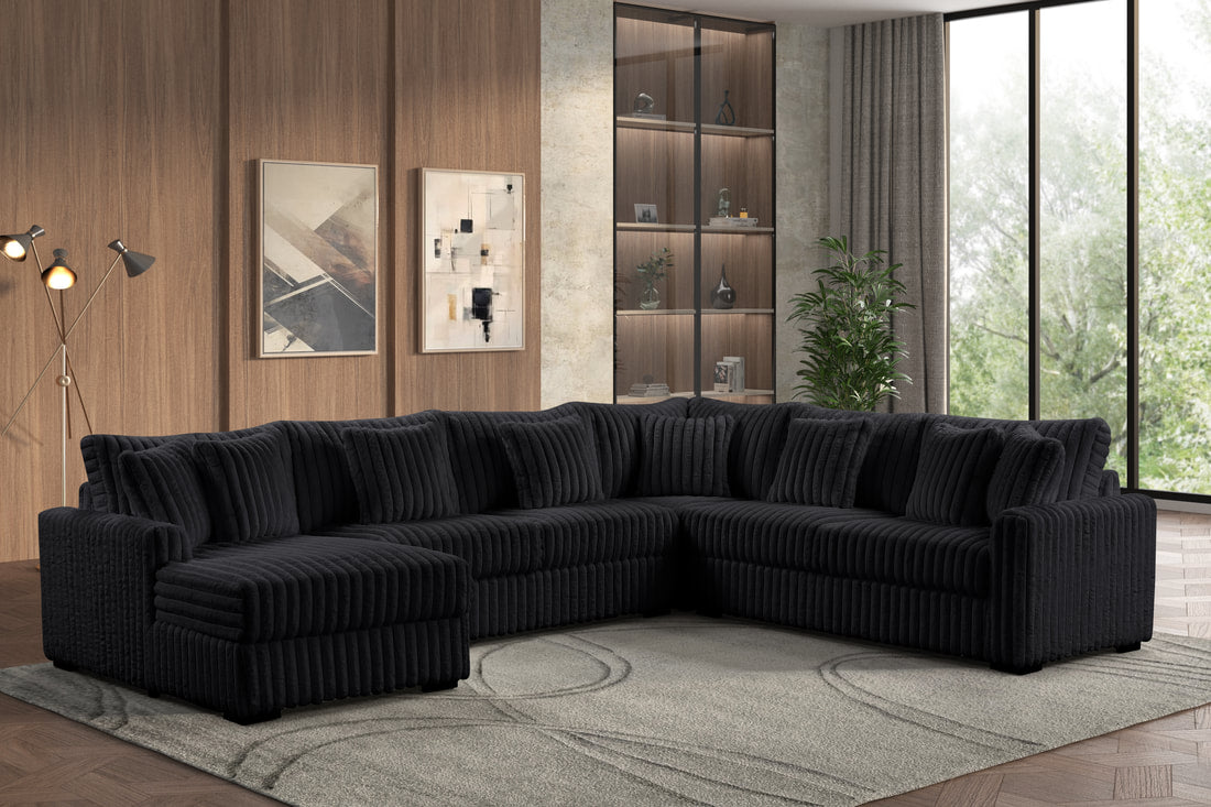 Obsidian Noir Black Oversized Sectional