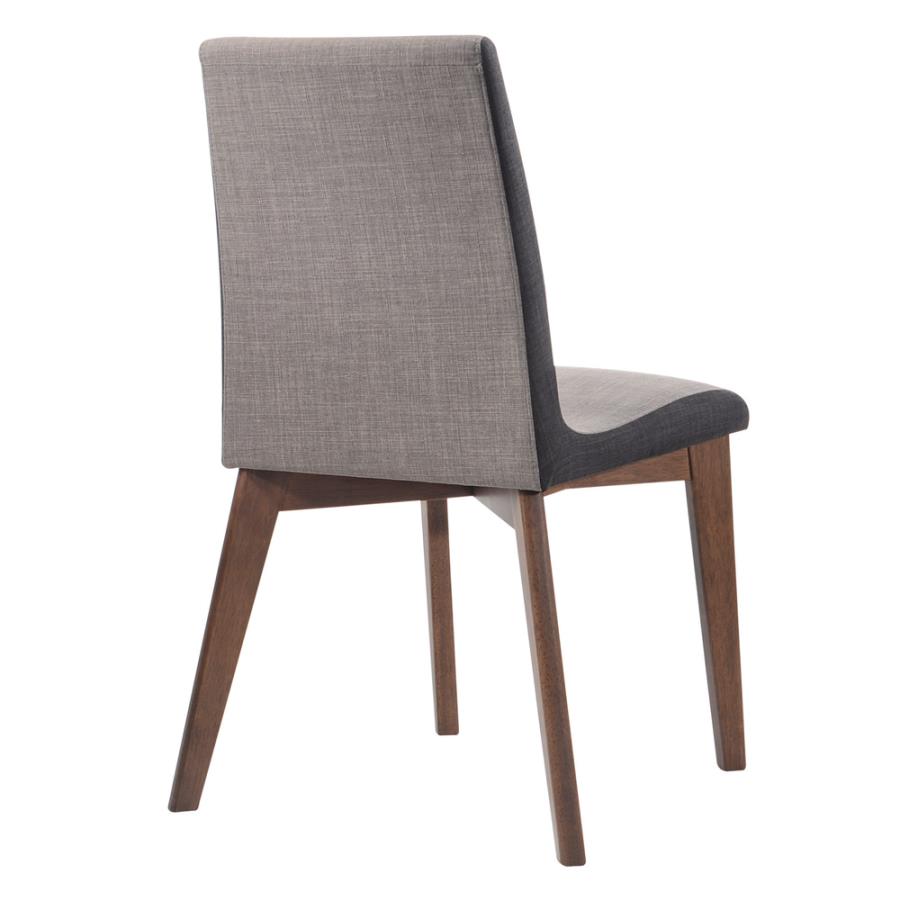Redbridge Upholstered Side Chairs Grey and Natural Walnut