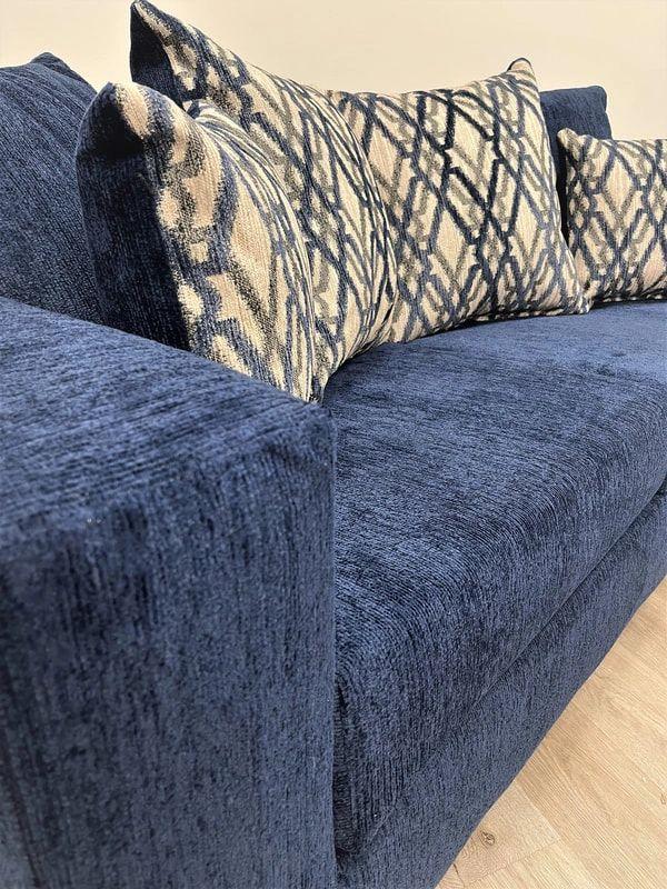 Blue Chenille Fabric LAF Sectional