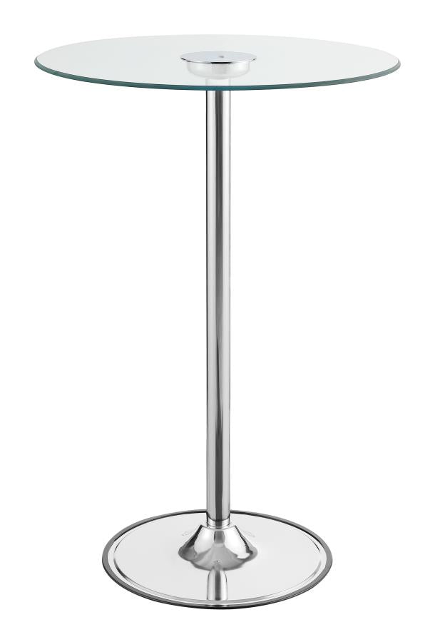 LED Bar Table Chrome and Clear