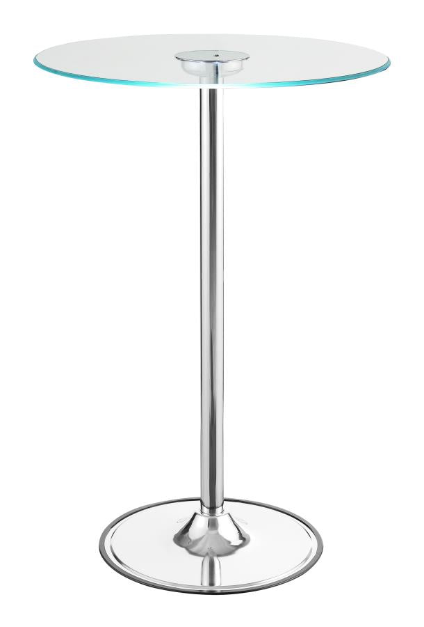 LED Bar Table Chrome and Clear