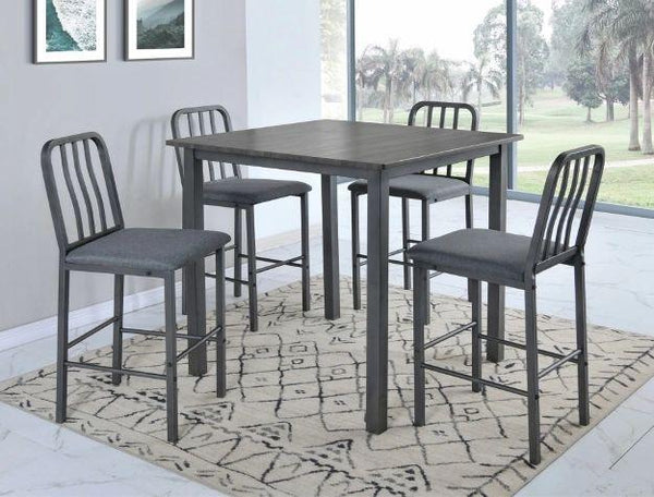 Renzo Gray Counter Height 5-Piece Dinette Set
