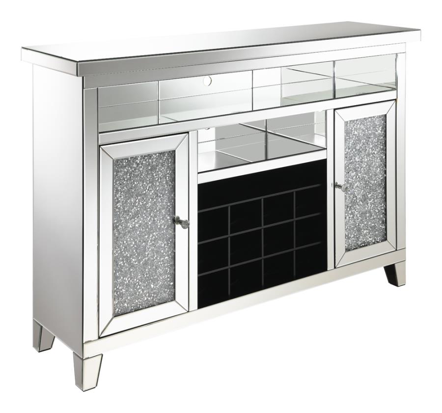 Melinda 2-Door Wine Cabinet with Lighting Mirror