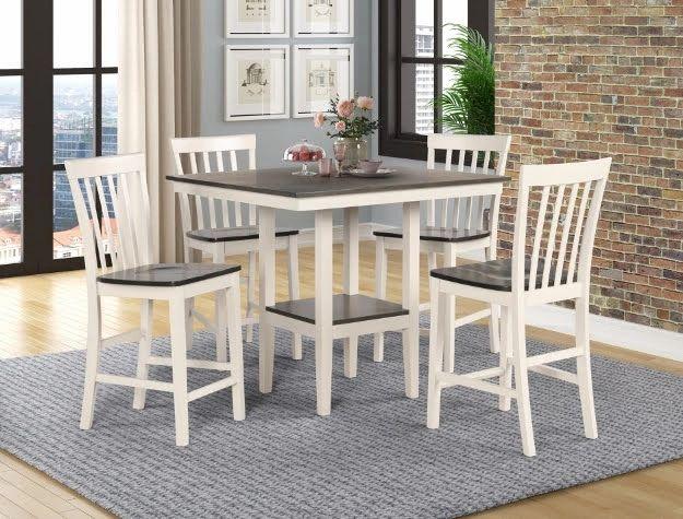 Brody White-Grey 5-Piece Dinette