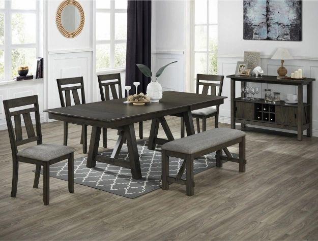 Maribelle Dark Gray Table Height 5-Piece Dining Set