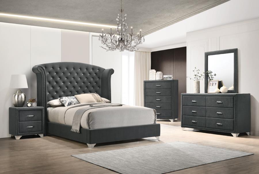 Melody Tufted Upholstered Bedroom Set Grey