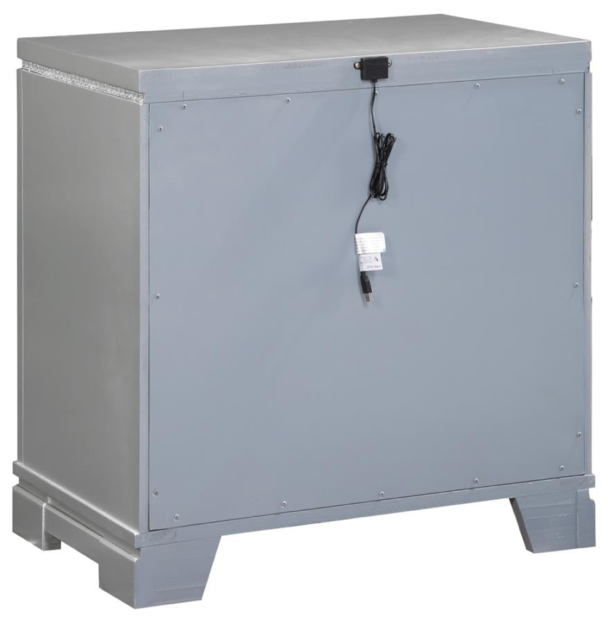 Eleanor Rectangular 2-drawer Nightstand Metallic