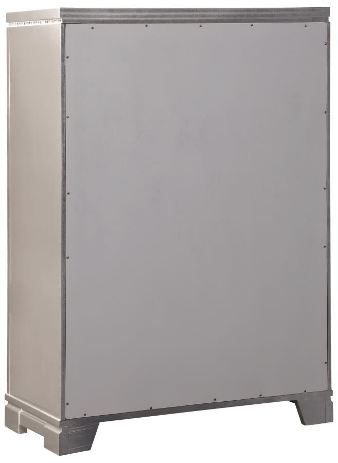 Eleanor Rectangular 5-drawer Chest Metallic