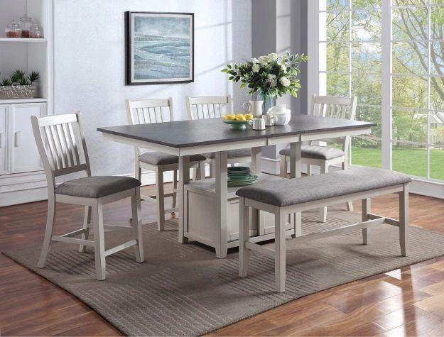 Buford Chalk Grey 5-Piece Dining Set