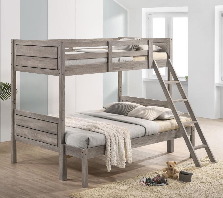 Ryder Twin Full over Bunk Bed Weathered Taupe