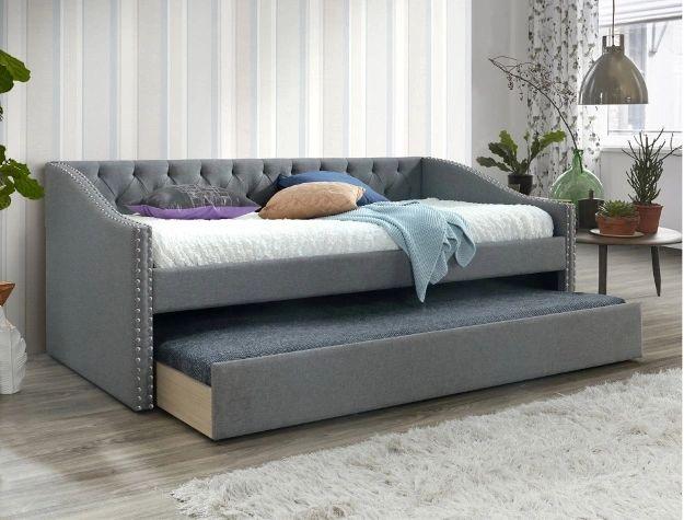Loretta Grey Fabric Trundle Daybed