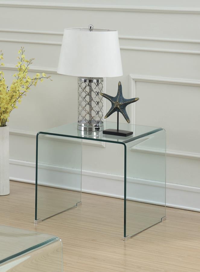 Square End Table Clear