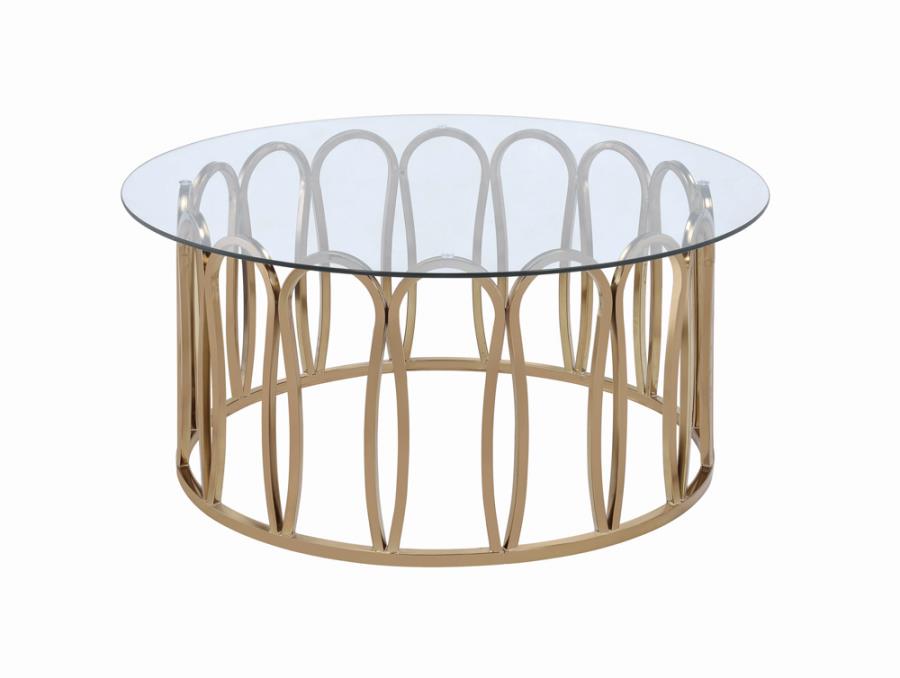 Round Chocolate Chrome Coffee Table