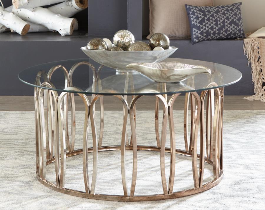 Round Chocolate Chrome Coffee Table